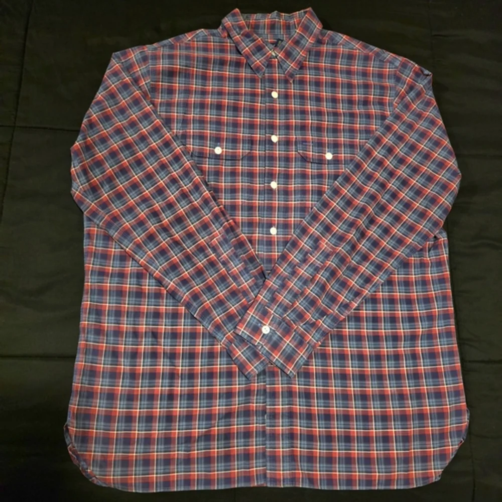 Ralph Lauren Polo Men's Plaid Button Up Shirt Long Sleeve Red Blue XL Classic